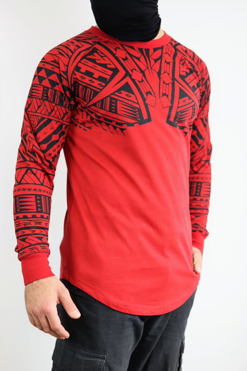 Premium Heavyweight RED/BLACK Long Sleeve